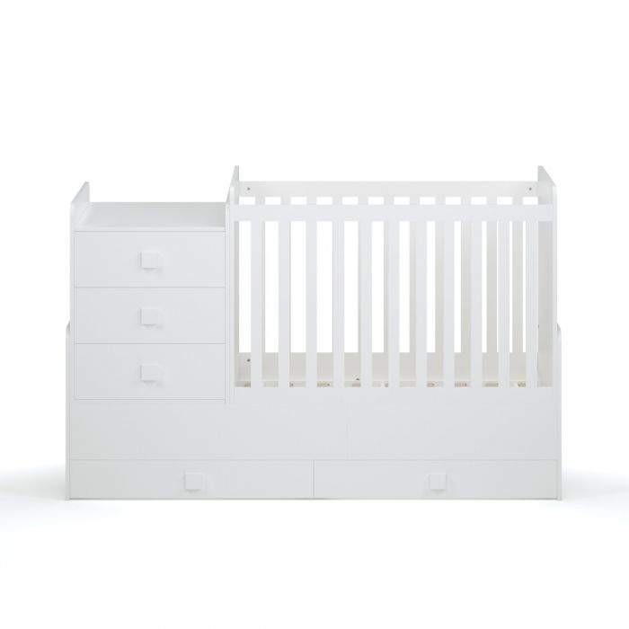 Kidsaw - Kudl, 1200 Combi 4 in 1 Cot Bed in White