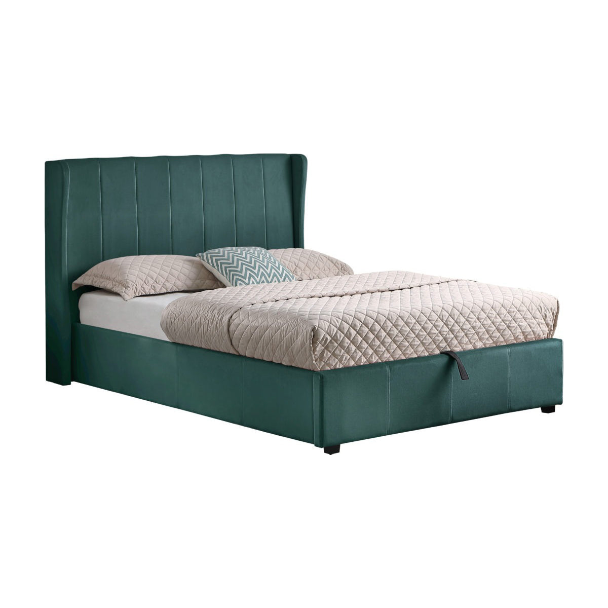 Amelia Plus 5FT Storage Bed - Green Velvet Fabric