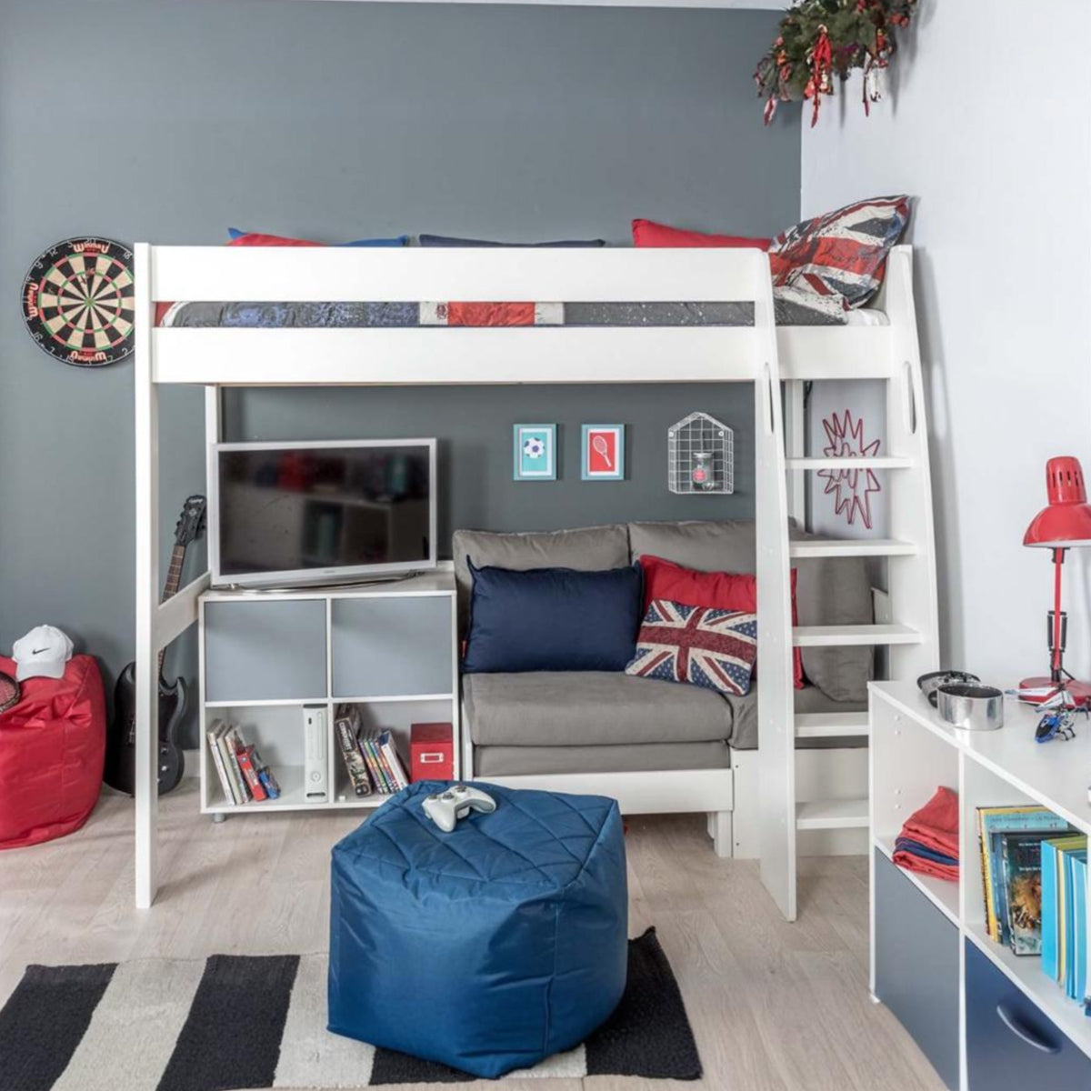 Highsleeper, Sofa, Cube Sofa Grey Choose Door Colour (1 Pair)