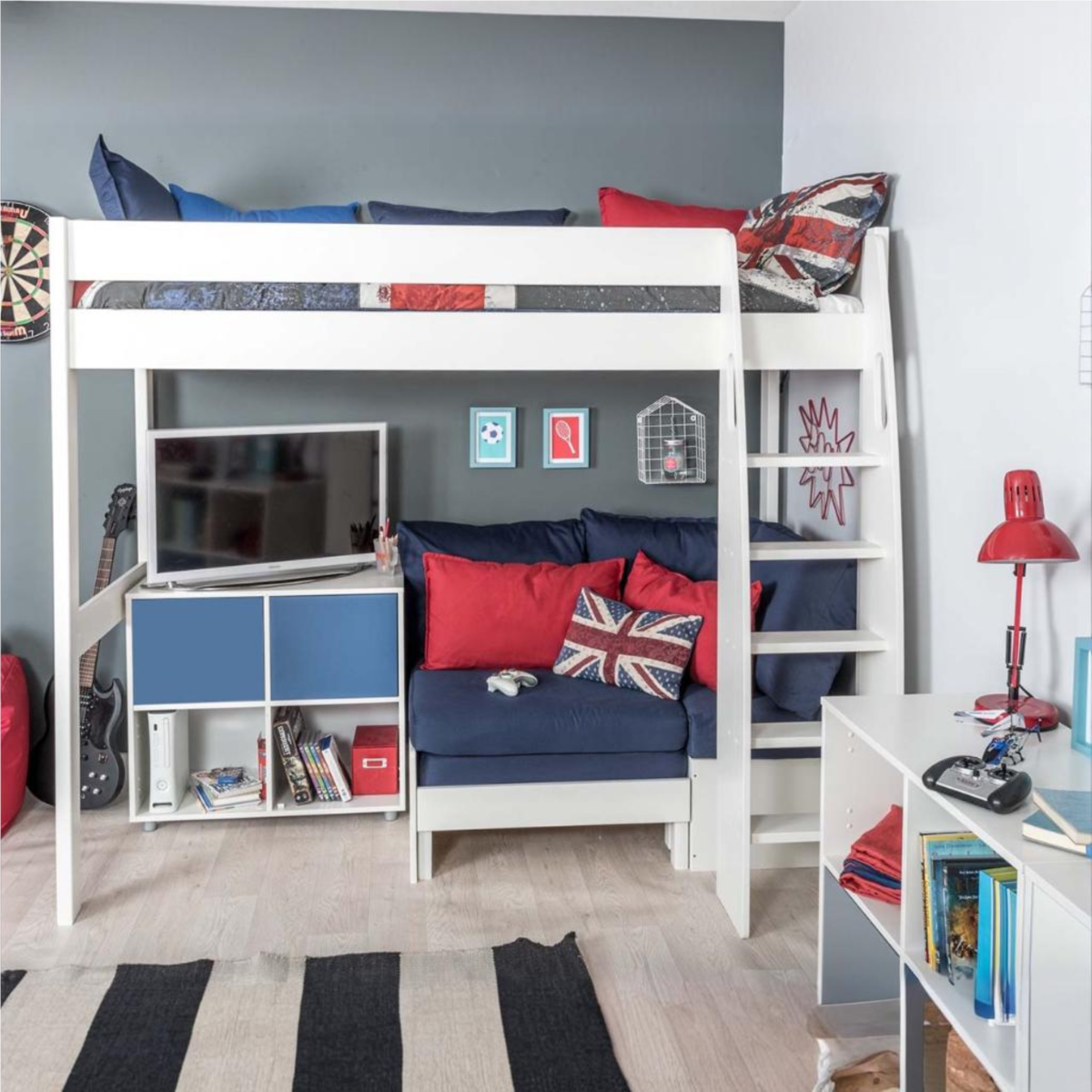 Highsleeper, Sofa, Cube Sofa Blue Choose Door Colour (1 Pair)