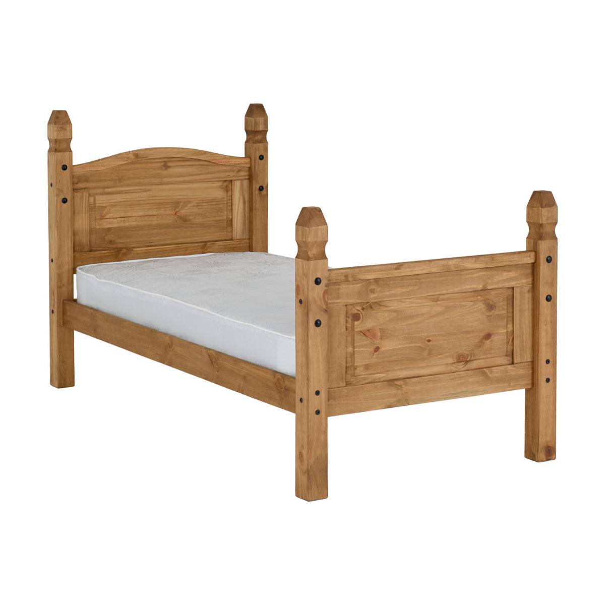 Corona 3FT Bed High Foot End - Distressed Waxed Pine
