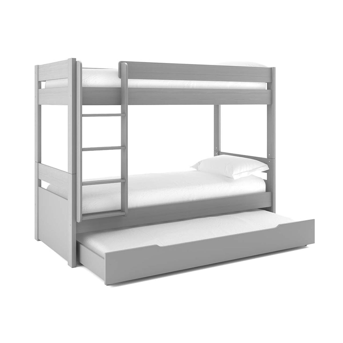 Uno Grey Bunk Bed With Trundle Drawer