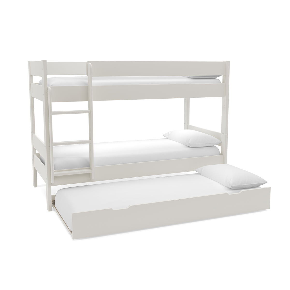 Compact Bunk Bed With Open Trundle White