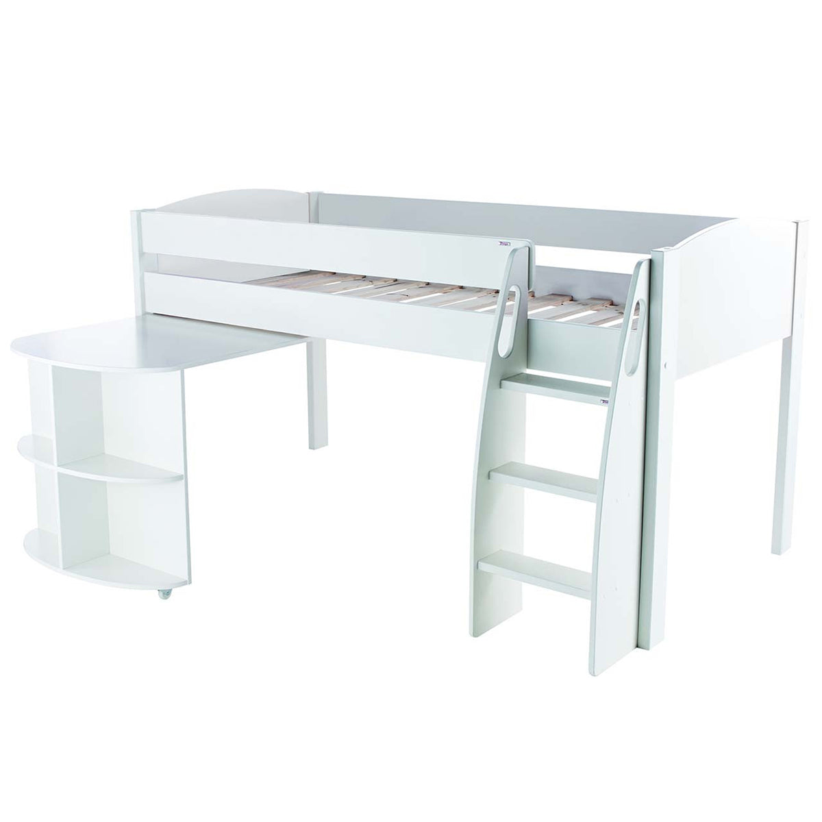 Stompa UNOS Midsleeper White + Pull Out Desk
