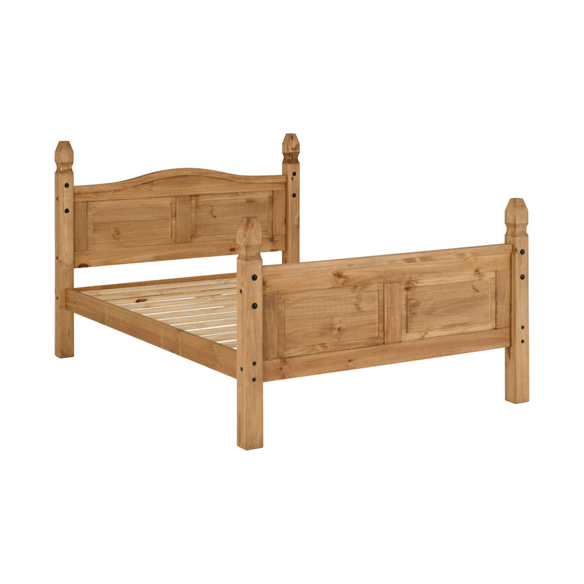 Corona 5FT Bed High Foot End - Distressed Waxed Pine