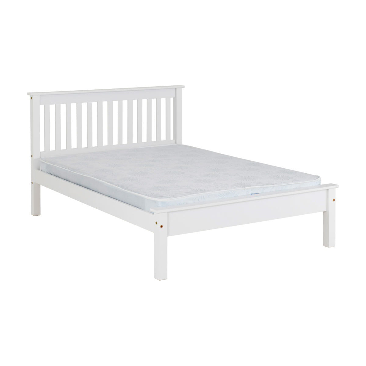 Monaco 5FT Bed Low Foot End - White