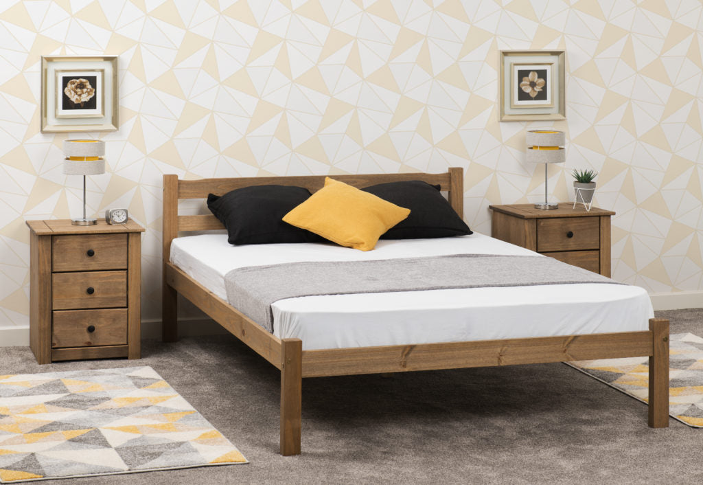 Panama 4FT6 Bed - Natural Wax