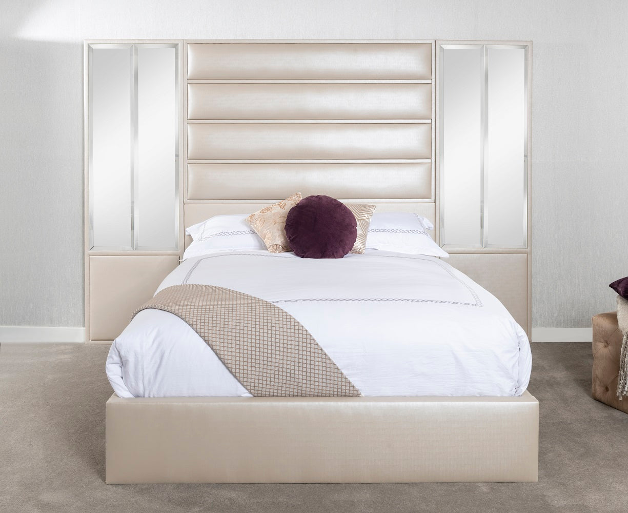 Upholstered Mirror Bed