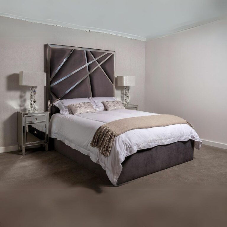 Oliver & Sons The Shard Metal Bed Frame Chrome