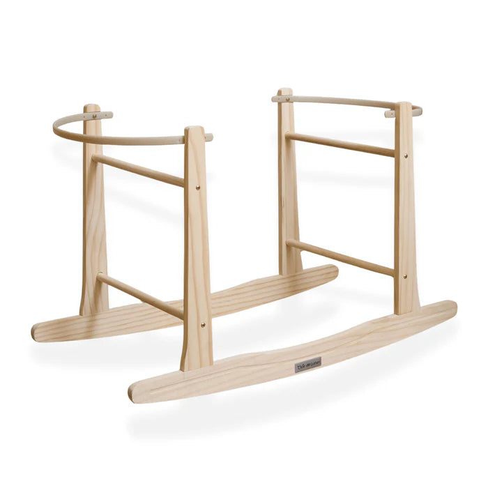 Clair De Lune Wooden Rocking Moses Basket Stand - Natural