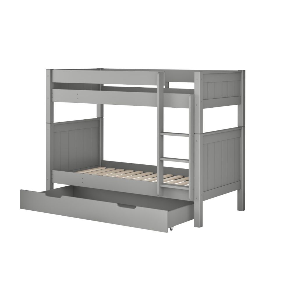 New Classic Bunk Bed With Open Trundle Grey