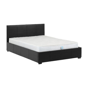 Waverley 4FT6 Storage Bed - Black Faux Leather