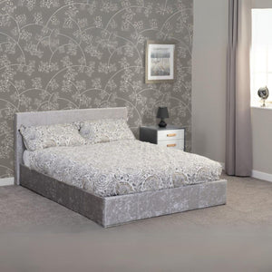Waverley 4FT6 Storage Bed - Grey Crushed Velvet