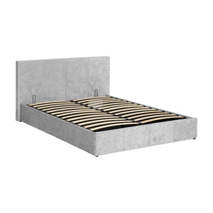 Waverley 4FT6 Storage Bed - Grey Crushed Velvet