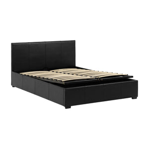 Waverley 4FT Storage Bed - Black Faux Leather