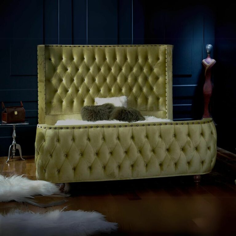 Olympia Olive Green Fabric Bed Frame