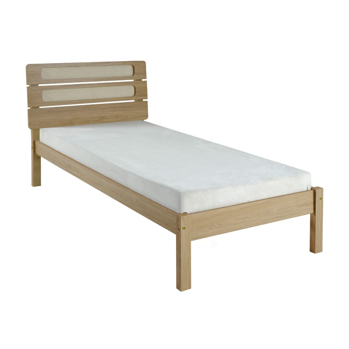 Santana 3FT Bed  - Light Oak/Rattan Effect
