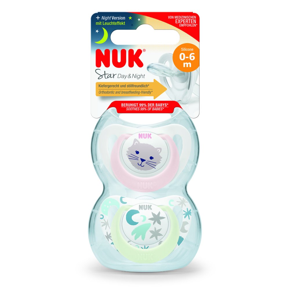 NUK Star Day Night Soother 0-6 Months