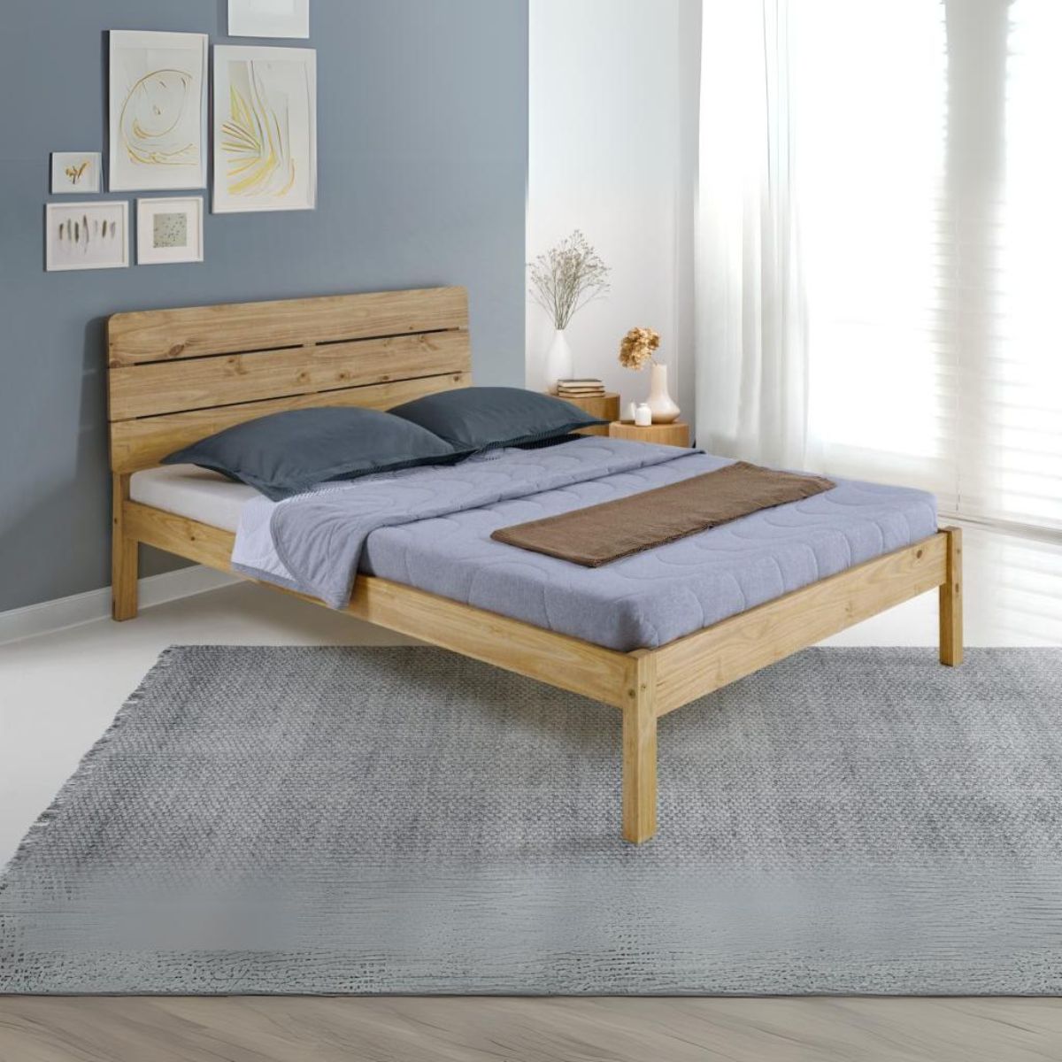 Ronan 4FT6 Bed  - Waxed Pine