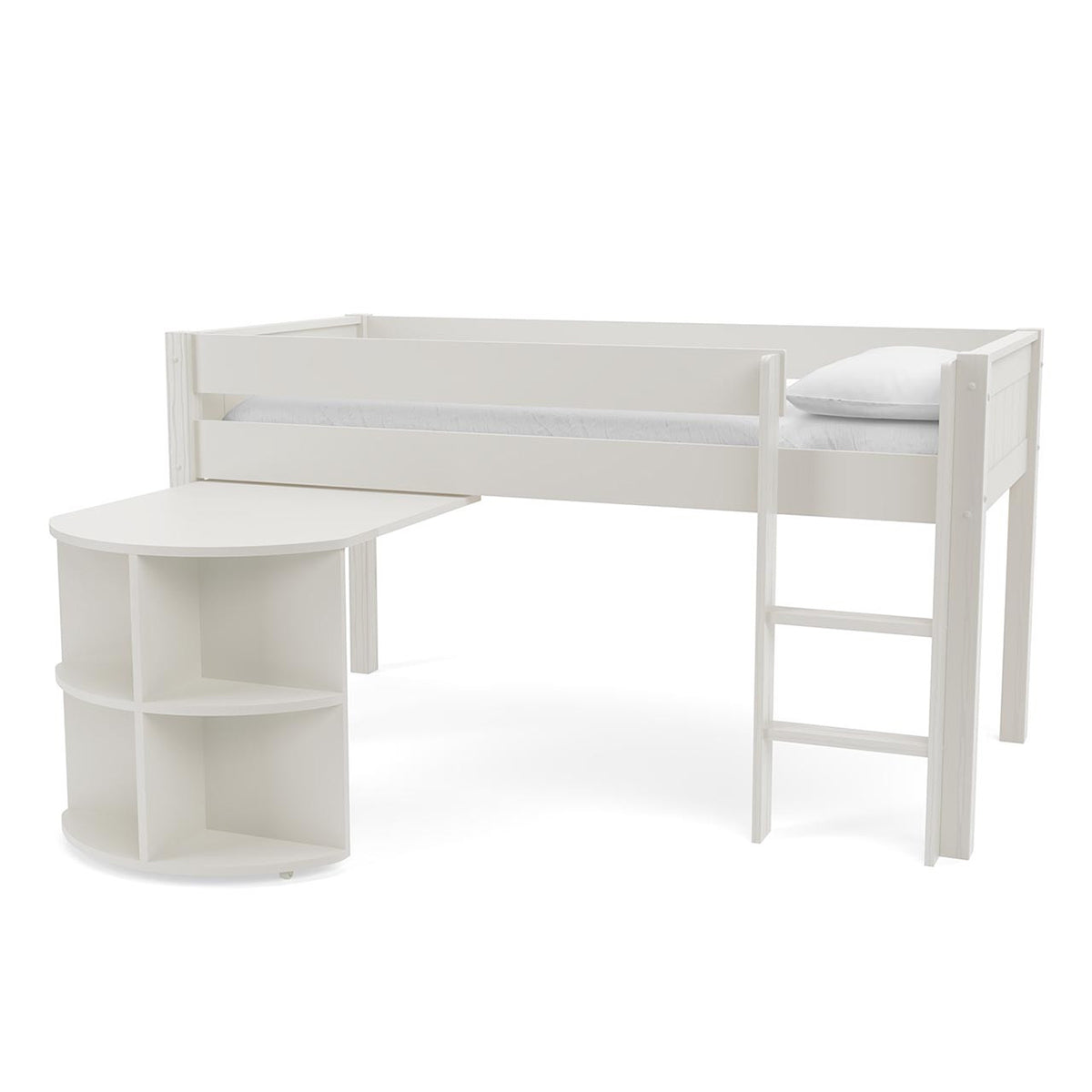 New Classic Midsleeper With Pull Out Desk White