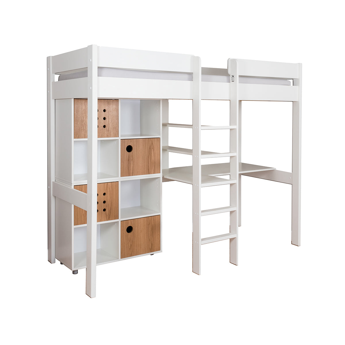 Stompa Duo Highsleeper And Two Cube Units Each With A Pair Of Oak Doors