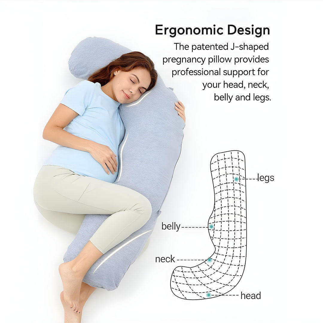 Momcozy J Shaped Maternity Body Pillow