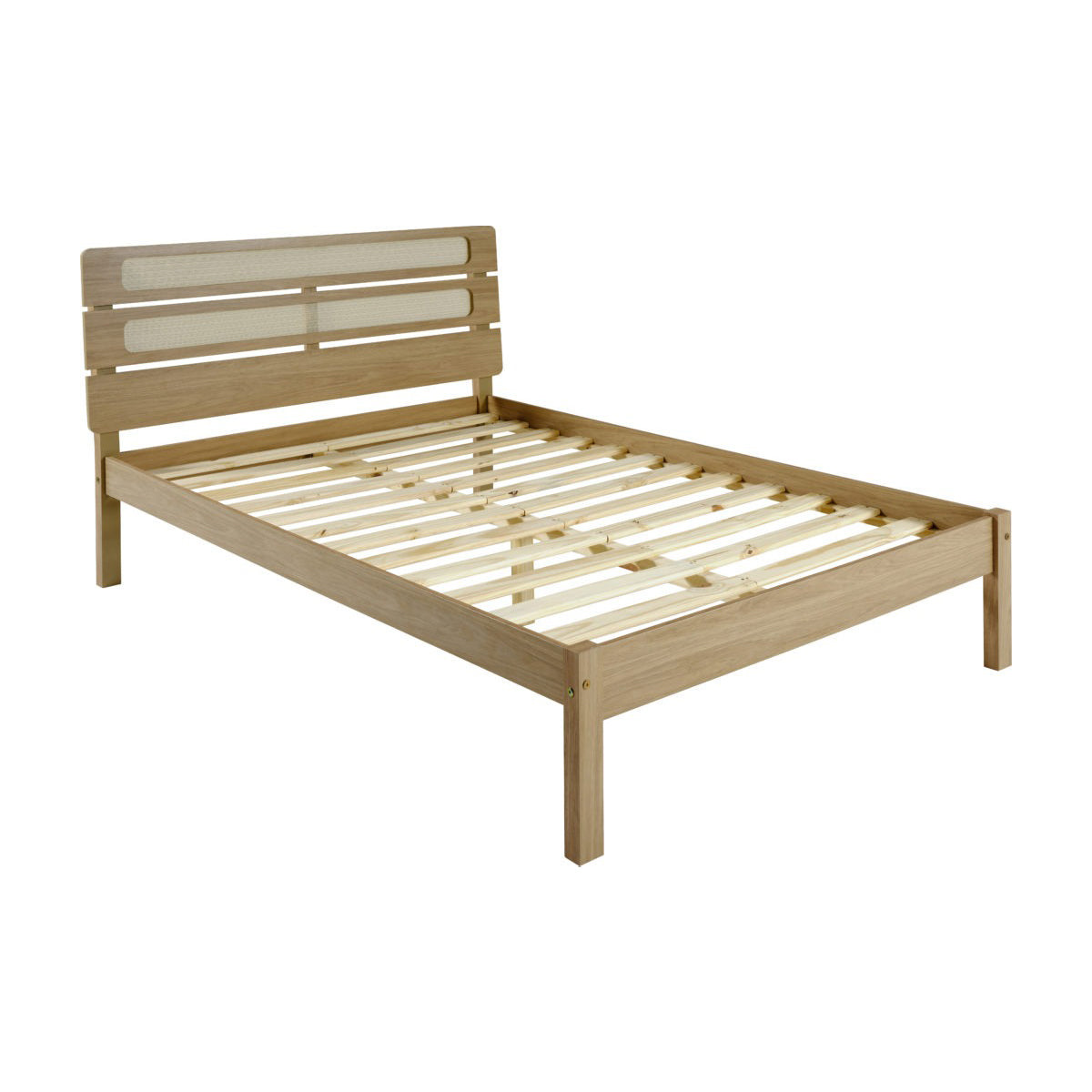 Santana 5FT Bed  - Light Oak/Rattan Effect