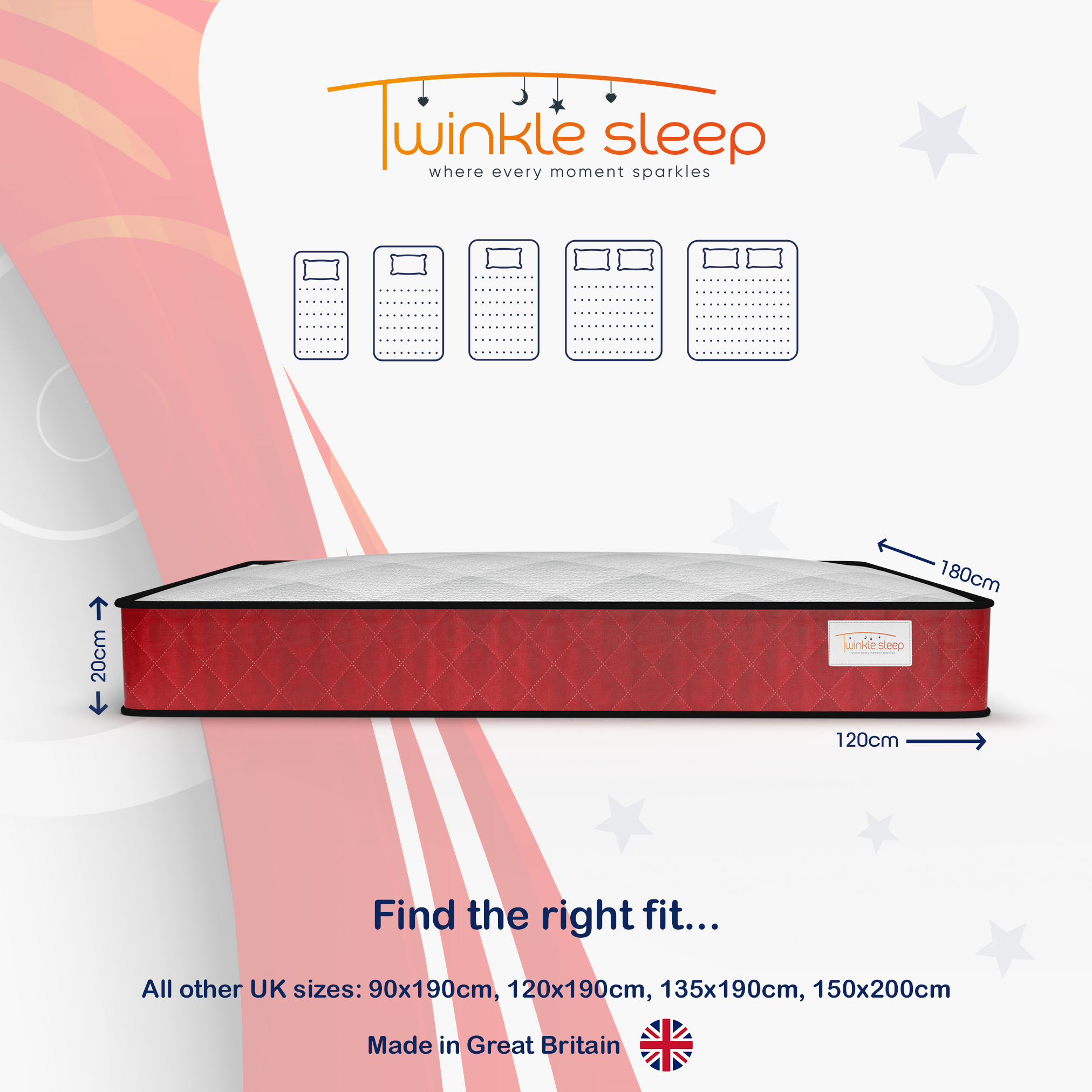 Twinkle Sleep Red Kids Mattress