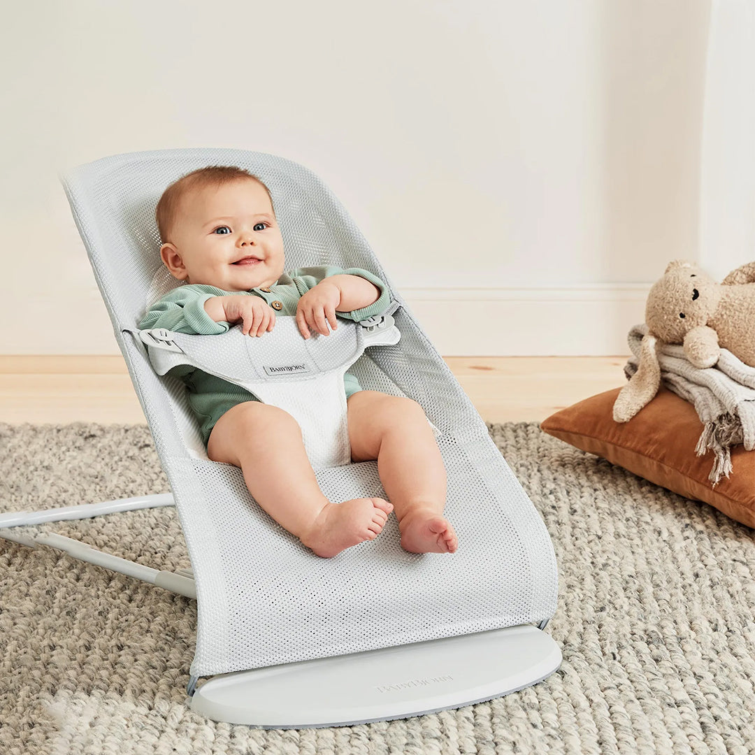 BabyBjörn Baby Bouncers Balance Soft- 3D Mesh, Silver/White