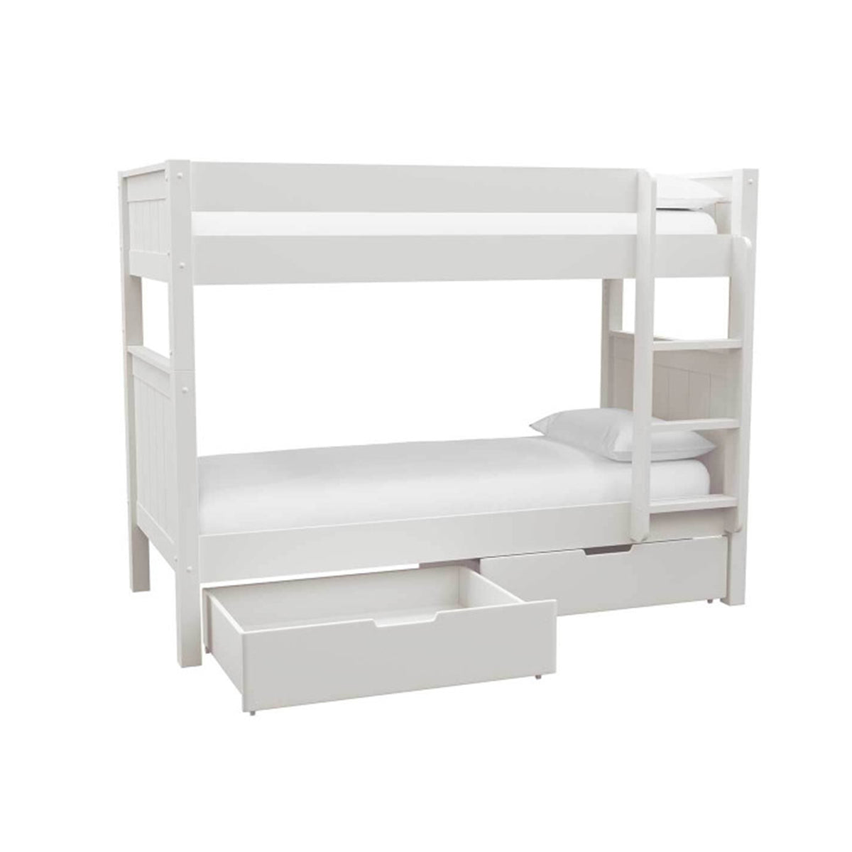 New Classic Bunk Bed With A Pair Of Drawers White