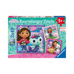 Gabby's Dollhouse 3x 49 Piece Jigsaw Puzzle