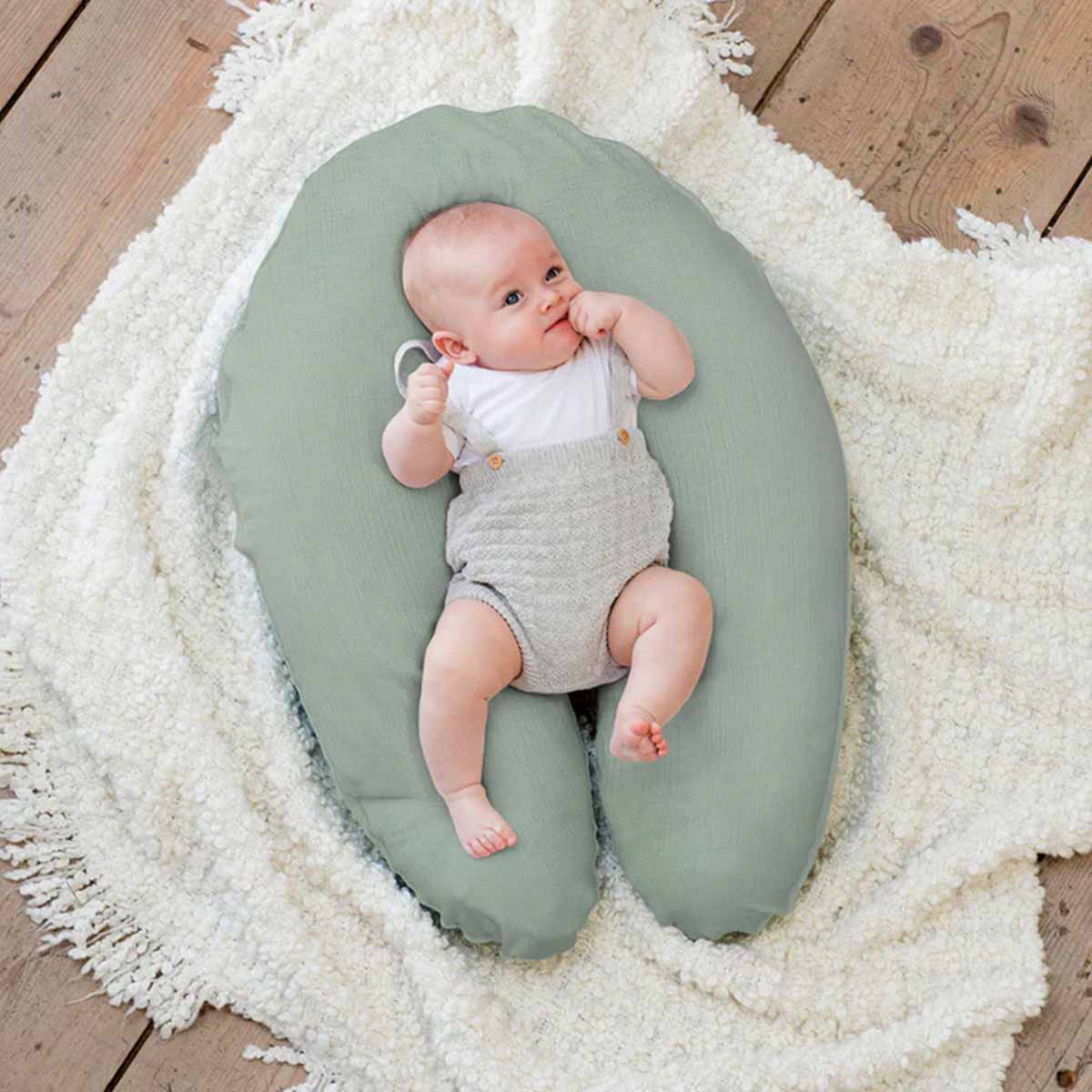 Doomoo Comfy Big Maternity Pillow - Muslin Green