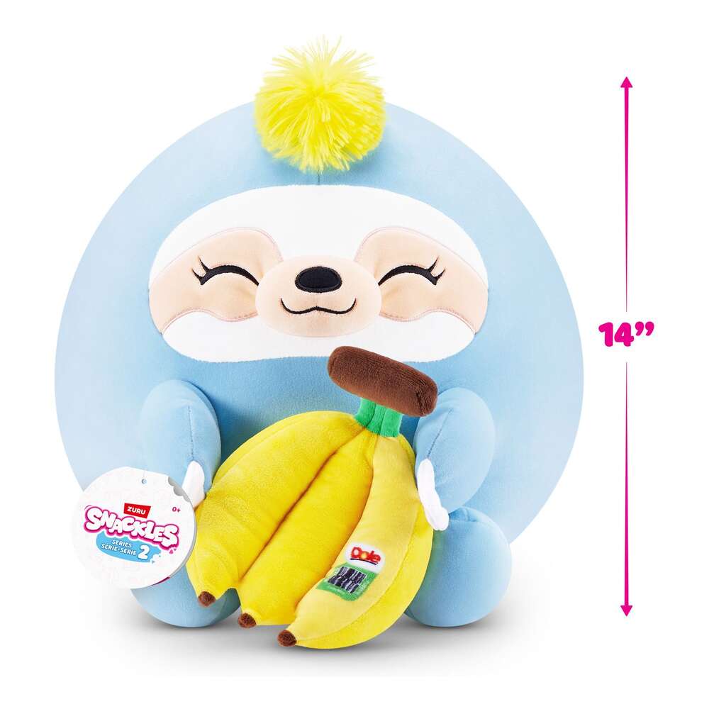 Snackles 14in Plush - Sloth & Dole (Banana)