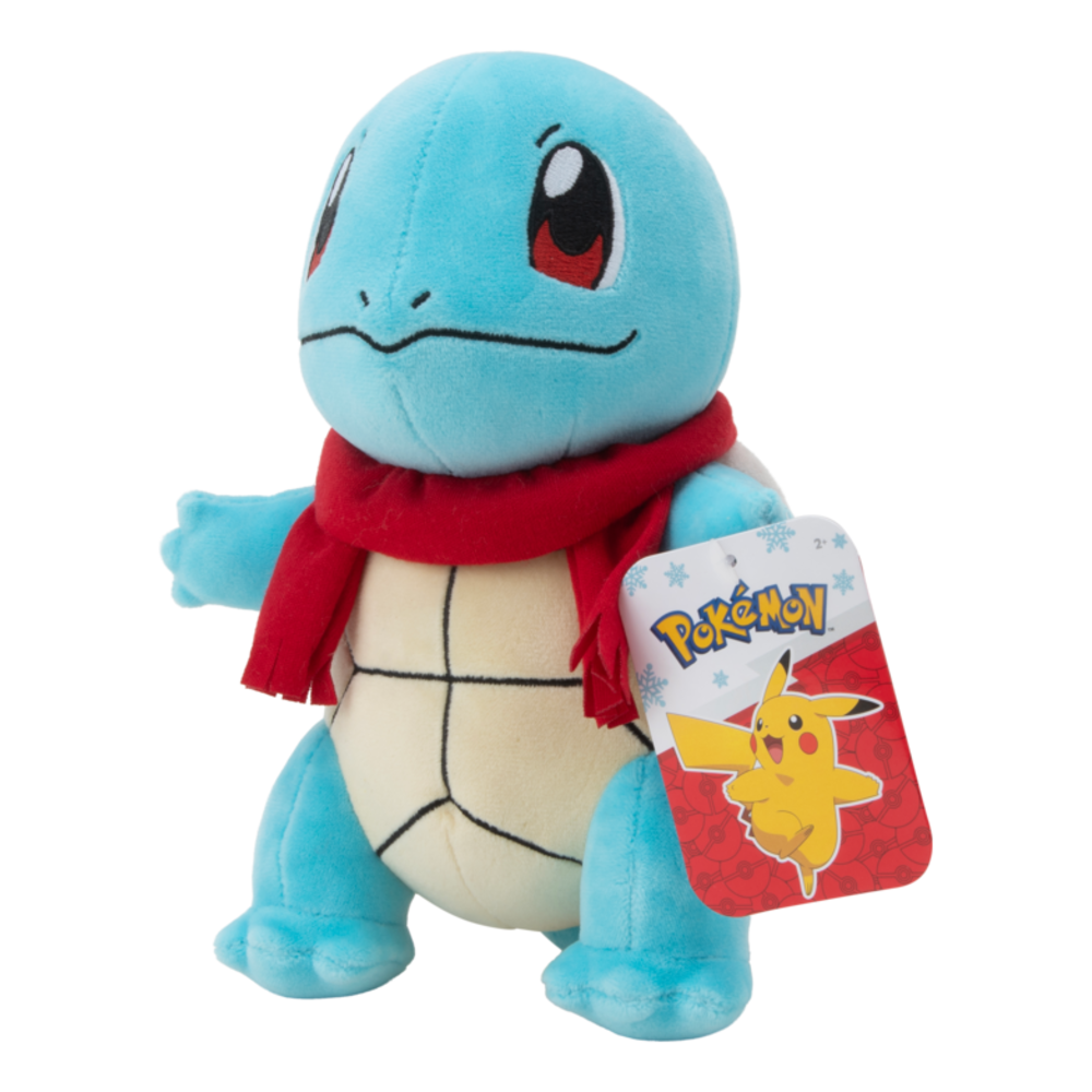 Pokemon 8in Seasonal Plush Squirtle w/Red Scarf