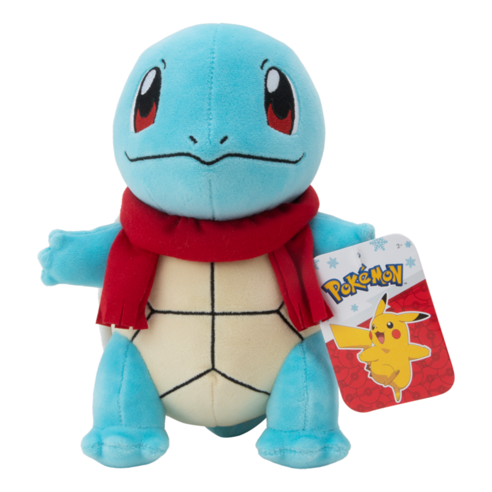 Pokemon 8in Seasonal Plush Squirtle w/Red Scarf