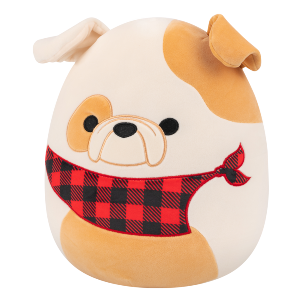 Squishmallows - 12in Brock the Bulldog w/Bandana