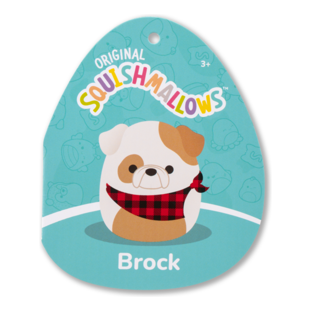 Squishmallows - 12in Brock the Bulldog w/Bandana