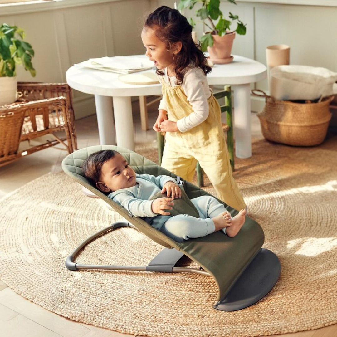 BabyBjörn Baby Bouncers BLISS Woven, Classic Quilt, Dark Green