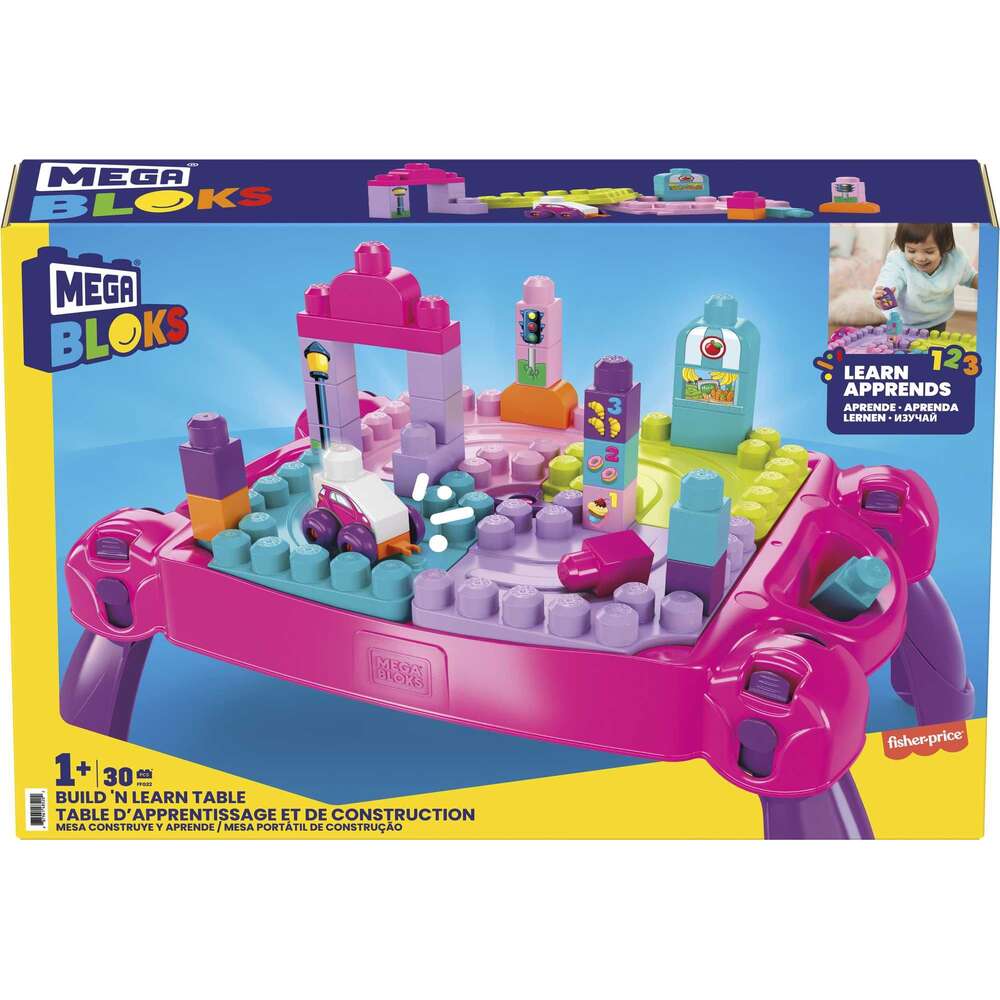 Mega Bloks Build n Learn Table Pink