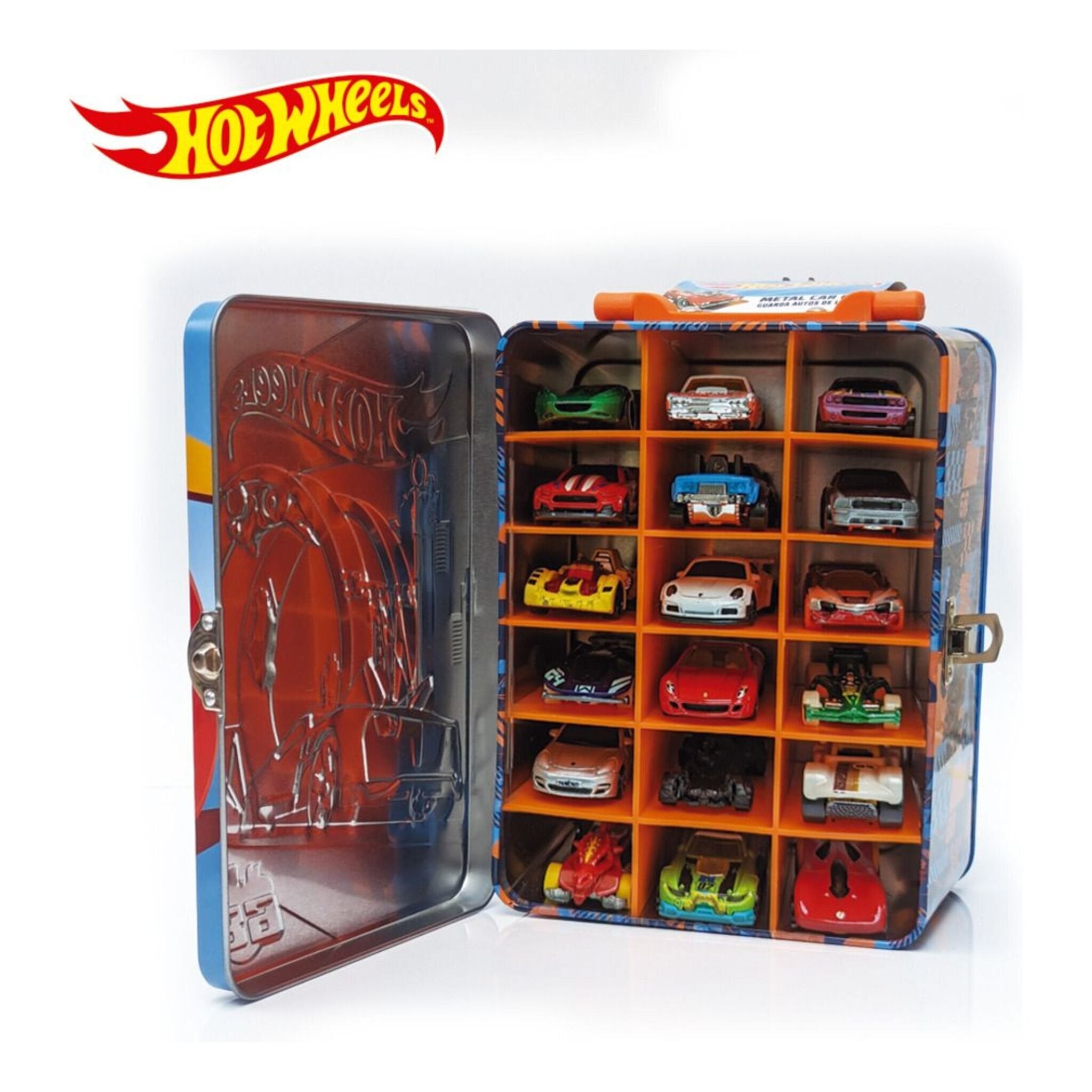 Hot Wheels Tin Car Storage Case - Blue