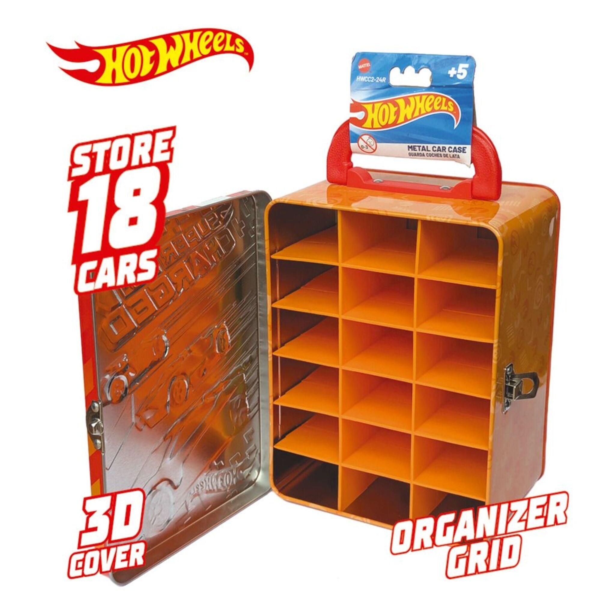 Hot Wheels Tin Car Storage Case - Red