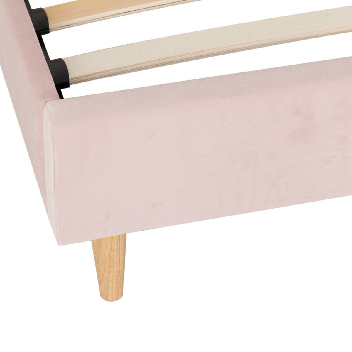 Amelia 3FT Bed - Pink Velvet Fabric