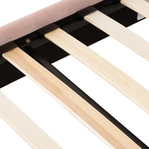 Amelia 3FT Bed - Pink Velvet Fabric