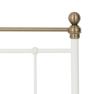 Marlborough 3FT Bed - White/Antique Brass