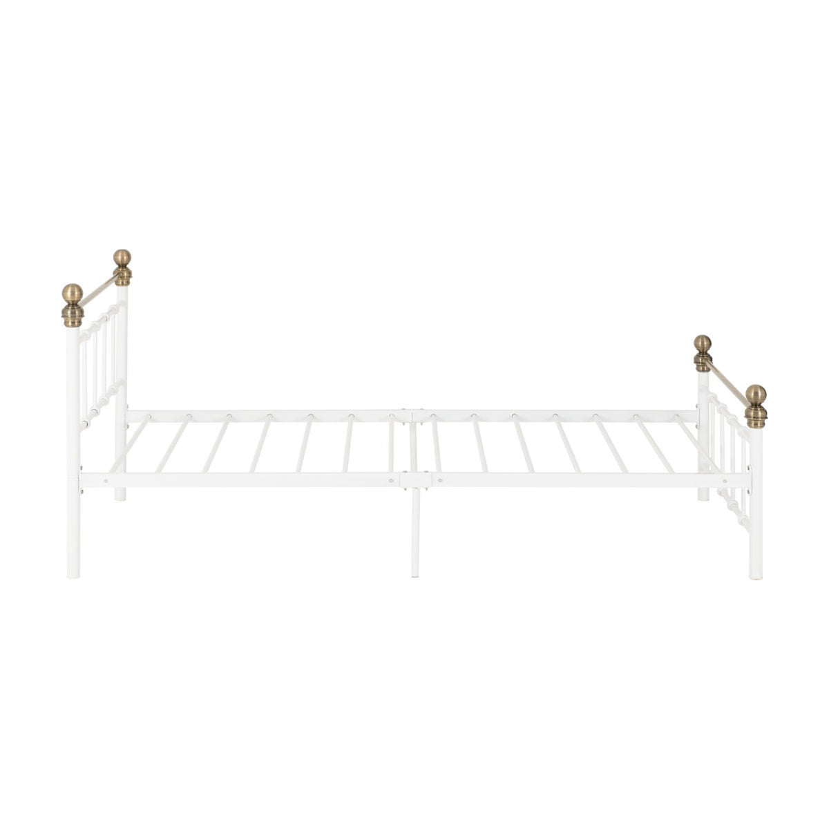 Marlborough 3FT Bed - White/Antique Brass
