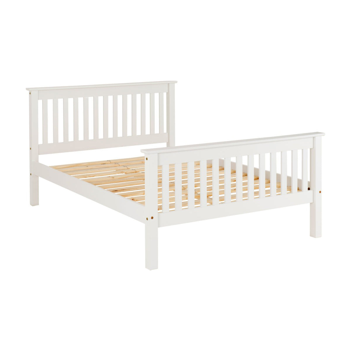 Monaco 4FT Bed High Foot End - White