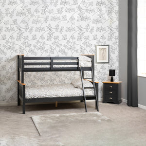 Neptune Triple Sleeper Bunk Bed - Grey/Oak Effect