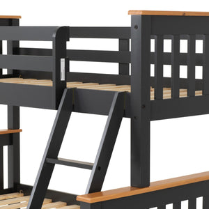 Neptune Triple Sleeper Bunk Bed - Grey/Oak Effect