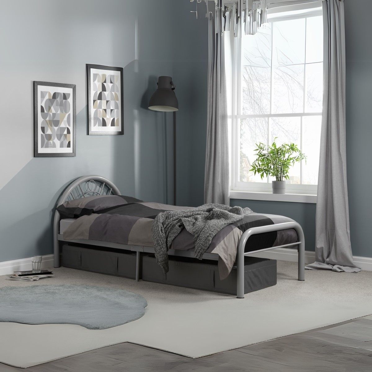 Solo Single Bed Silver