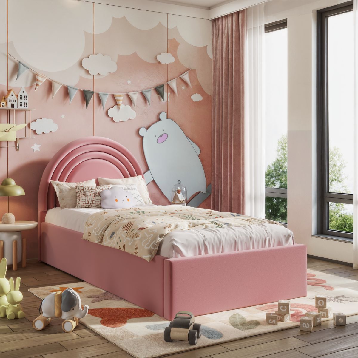 Single (3ft) / Plush Velvet Pink